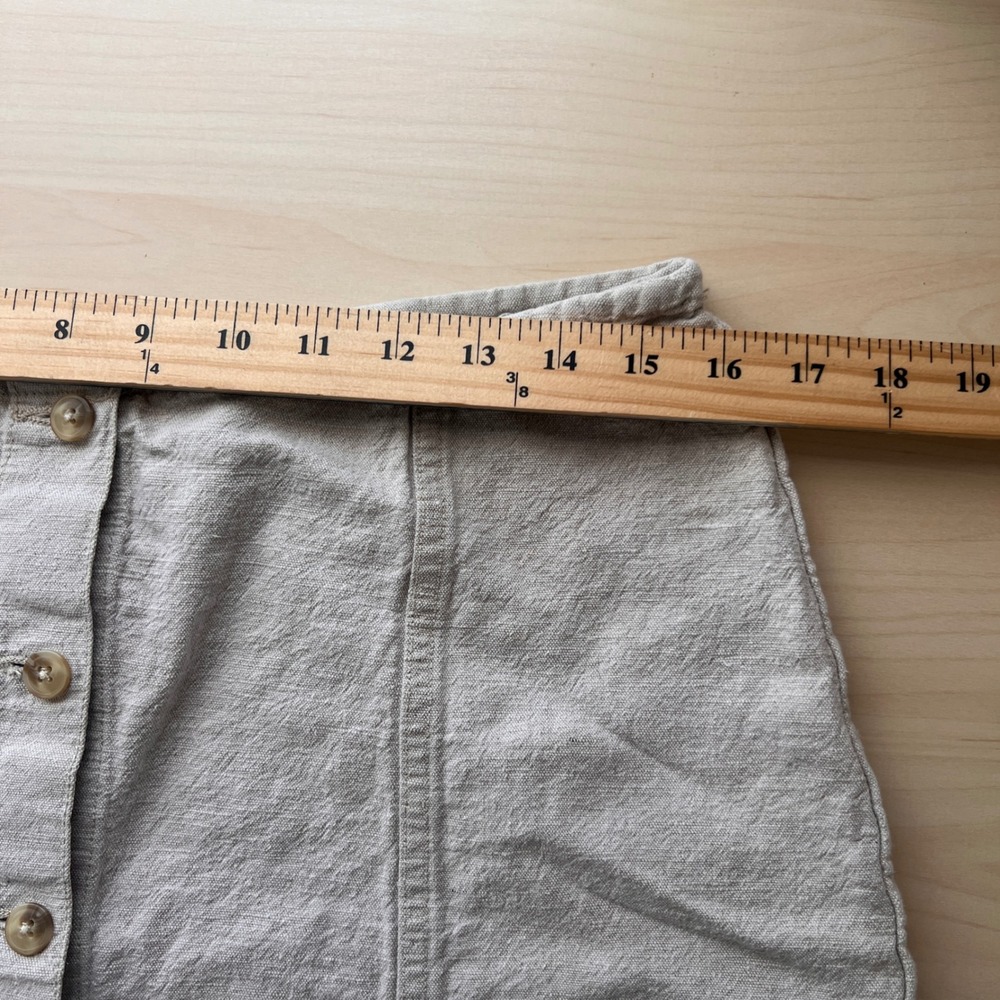 Cherokee Skort Women 16 Beige Linen Cotton Button Front Mini Skirt Vintage - Picture 6 of 11